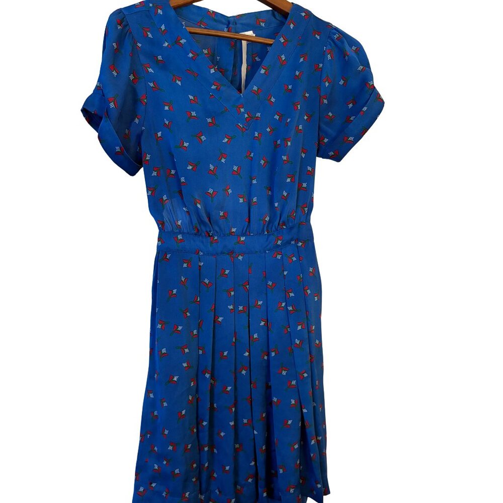 Reformation Blue Floral Short-Sleeve Dress – Size M